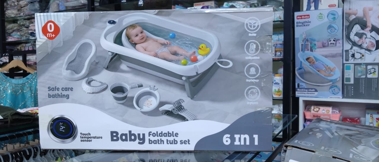Baby Foldable Bath Tub Set – 6 in 1